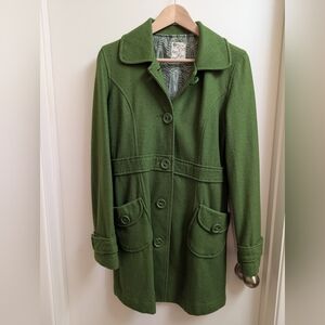 Tulle green 4 button wool coat